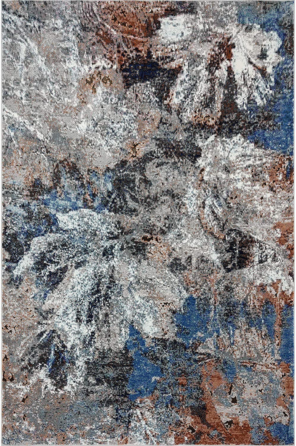 5’ x 8’ Gray Abstract Foliage Area Rug