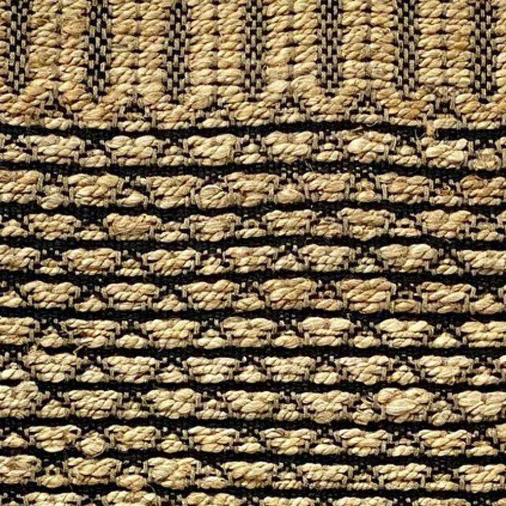 3' X 4' Tan and Black Hand Woven Area Rug