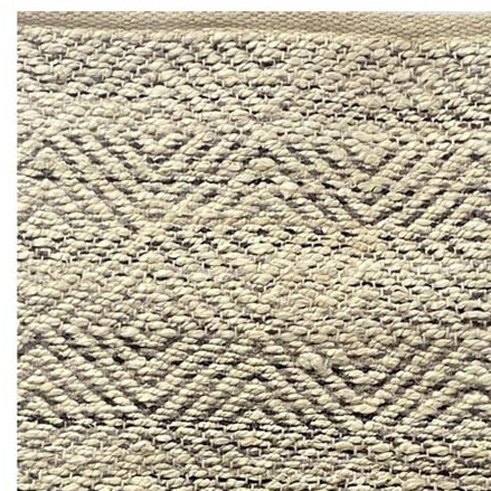 2' X 5' Tan and Gray Hand Woven Area Rug