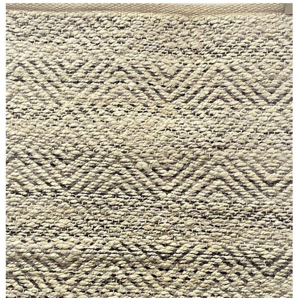 2' X 5' Tan and Gray Hand Woven Area Rug