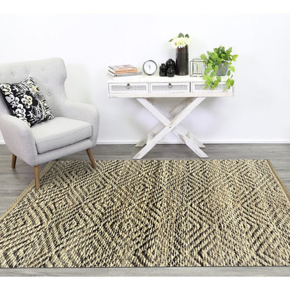 2' X 5' Tan And Gray Jute Hand Woven Area Rug