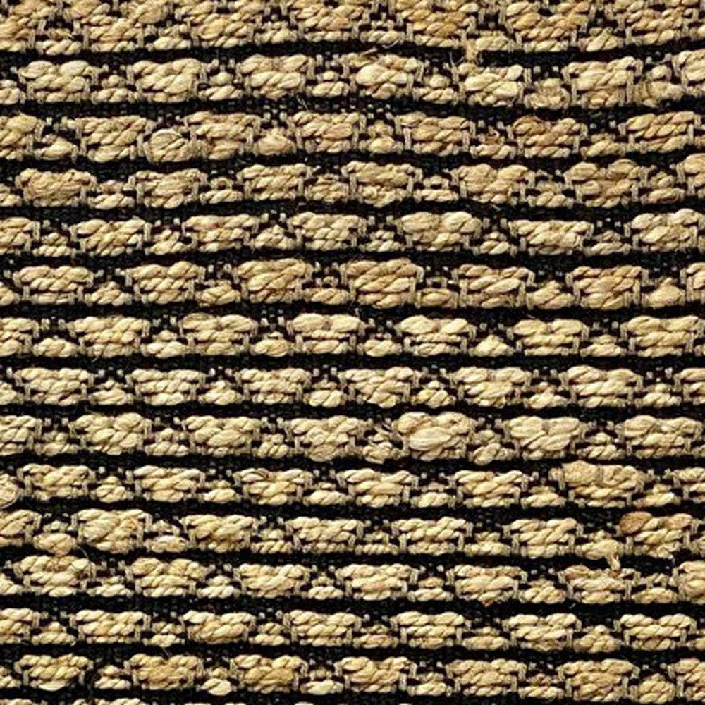 3' X 4' Tan and Black Hand Woven Area Rug