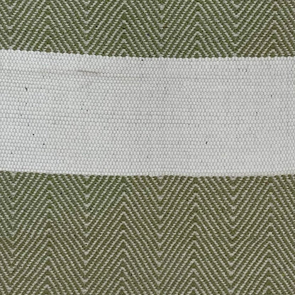 2' X 4' Green And White Hand Woven Area Rug