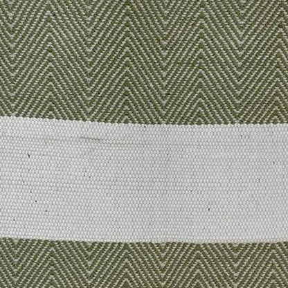 2' X 4' Green And White Hand Woven Area Rug