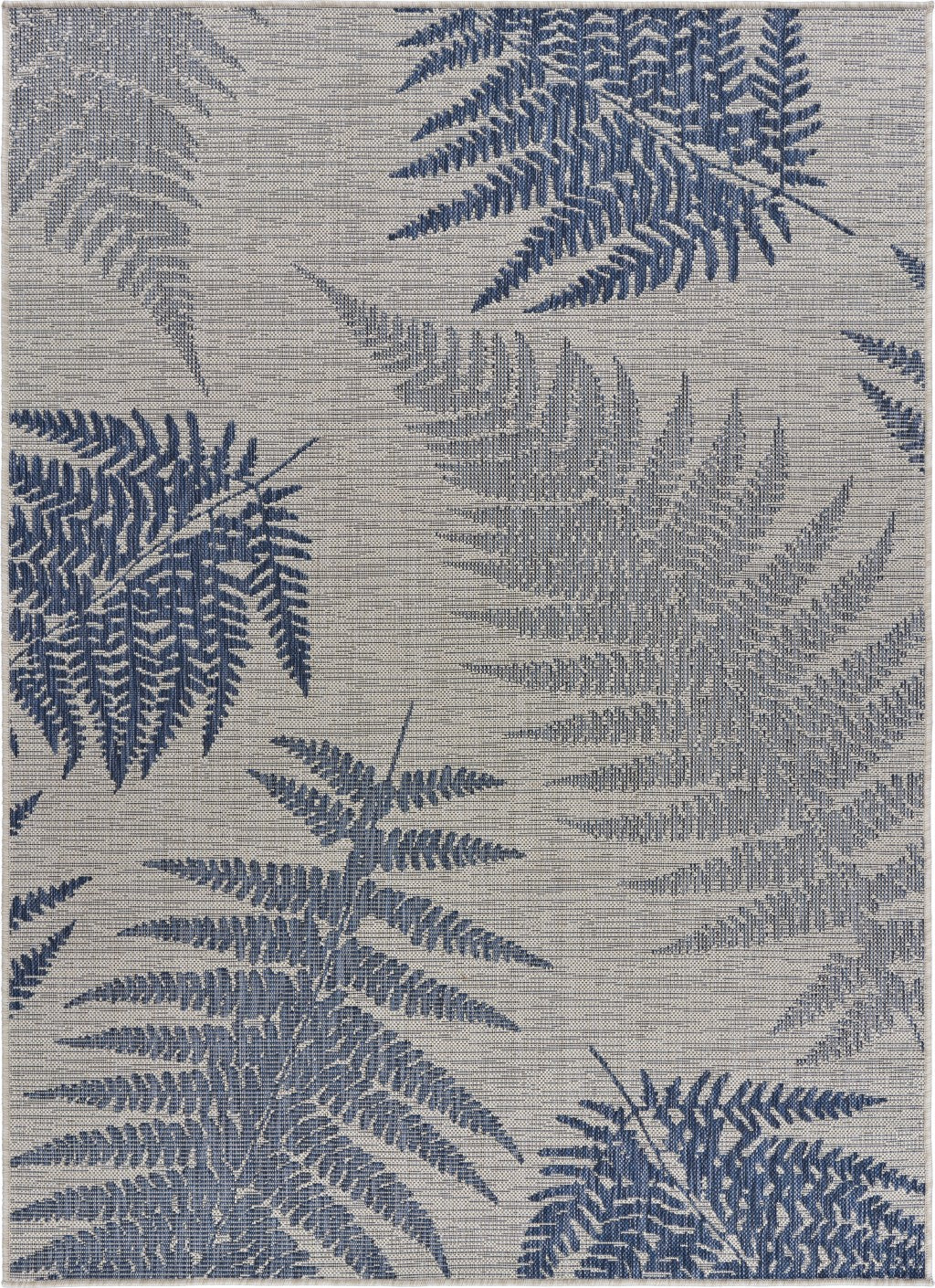 8' X 10' Blue And Gray Indoor Outdoor Area Rug