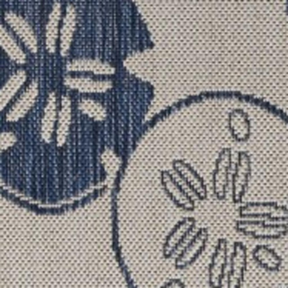 8' X 10' Blue And Gray Indoor Outdoor Area Rug