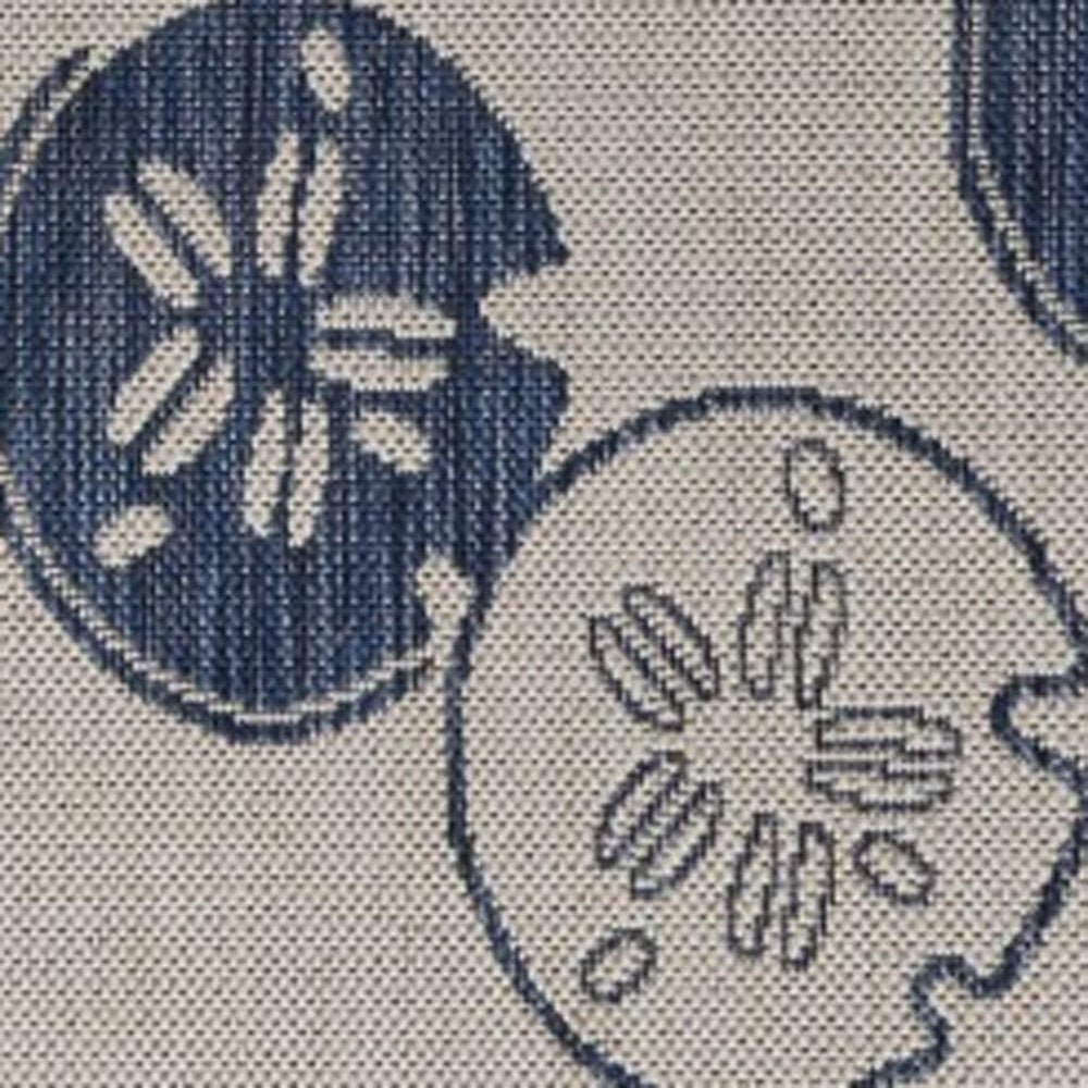 8' X 10' Blue And Gray Indoor Outdoor Area Rug