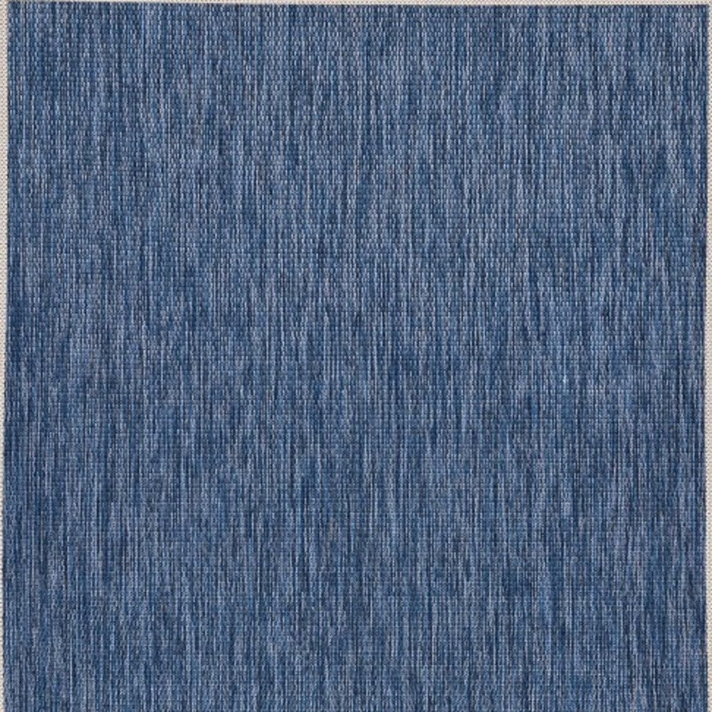 8' X 9' Blue and Natural Nautical Anchor Indoor Outdoor Area Rug