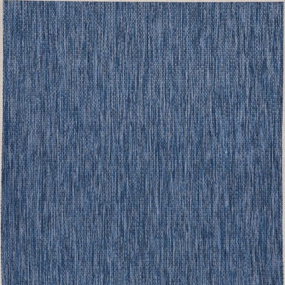 8' X 9' Blue and Natural Nautical Anchor Indoor Outdoor Area Rug