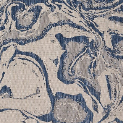 3' X 5' Blue And Gray Indoor Outdoor Area Rug
