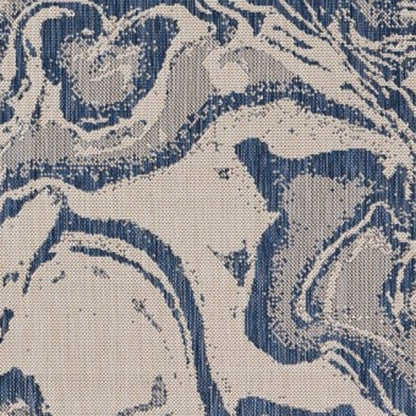 3' X 5' Blue And Gray Indoor Outdoor Area Rug