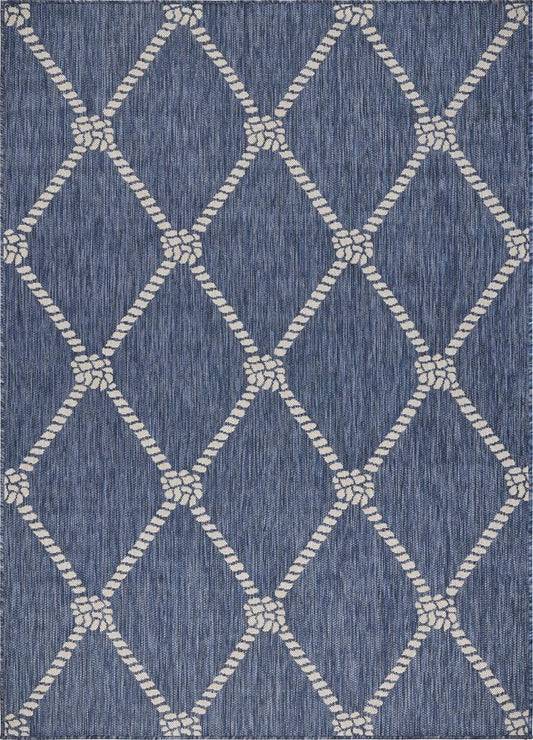 3' X 5' Blue And Gray Indoor Outdoor Area Rug