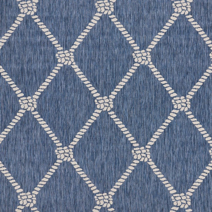 5' X 7' Blue And Gray Indoor Outdoor Area Rug
