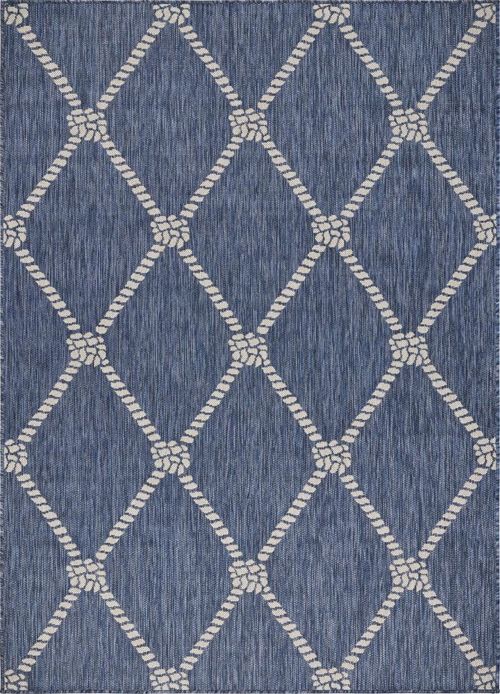 3' X 5' Blue And Gray Indoor Outdoor Area Rug