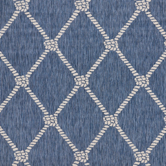 8' X 10' Blue And Gray Indoor Outdoor Area Rug