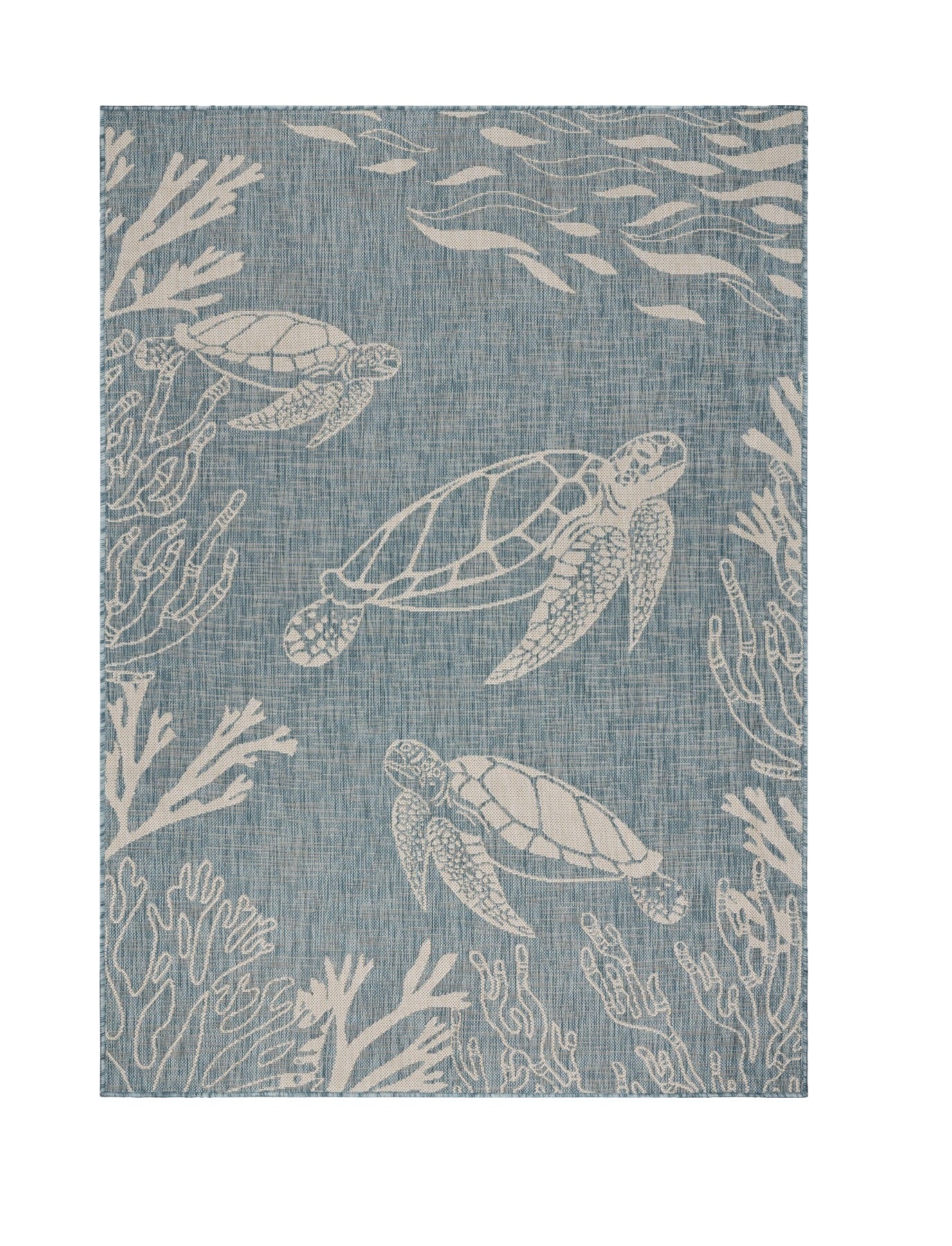 8' X 9' Blue And Gray Indoor Outdoor Area Rug