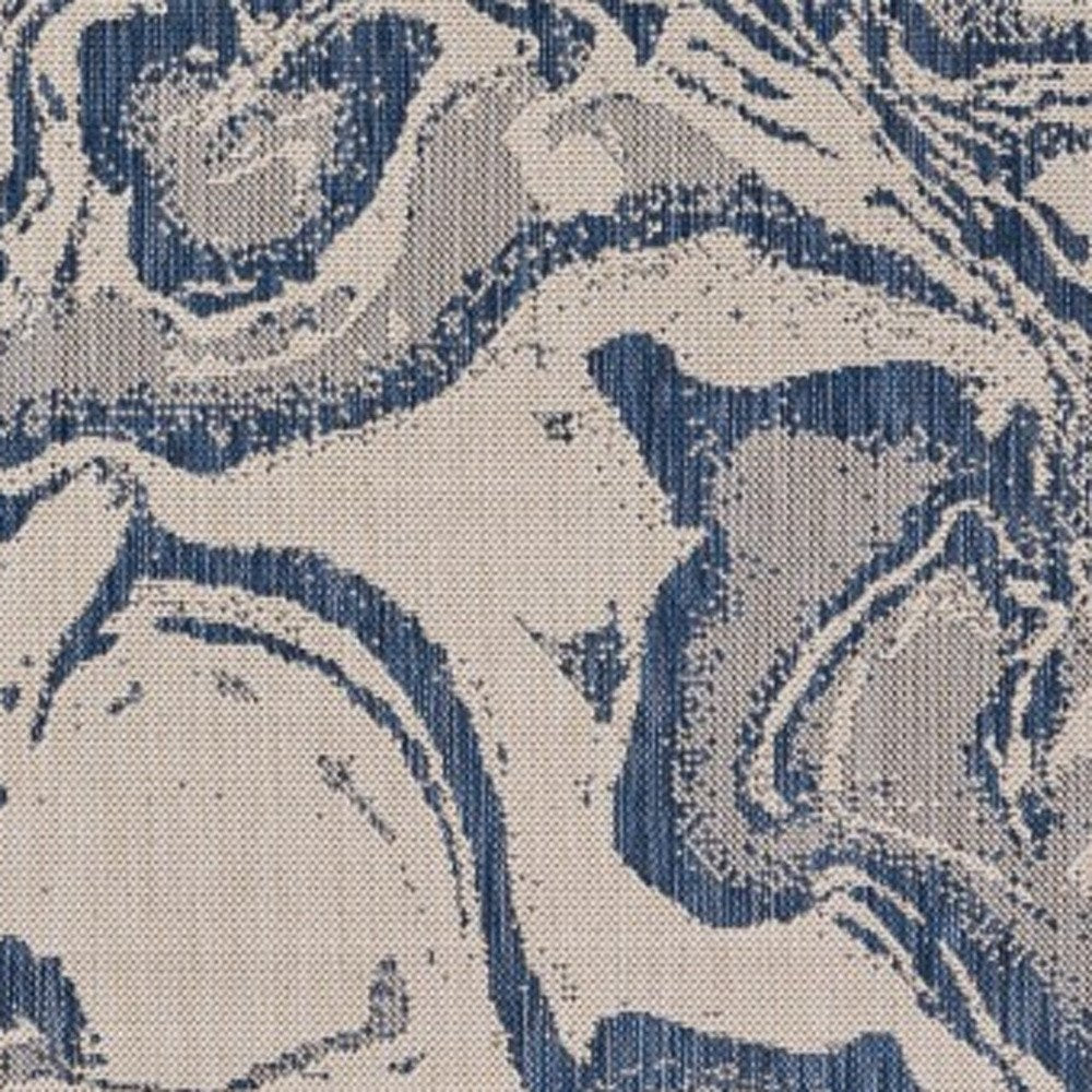 5' X 7' Blue And Gray Indoor Outdoor Area Rug