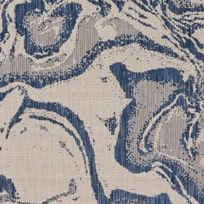 3' X 5' Blue And Gray Indoor Outdoor Area Rug