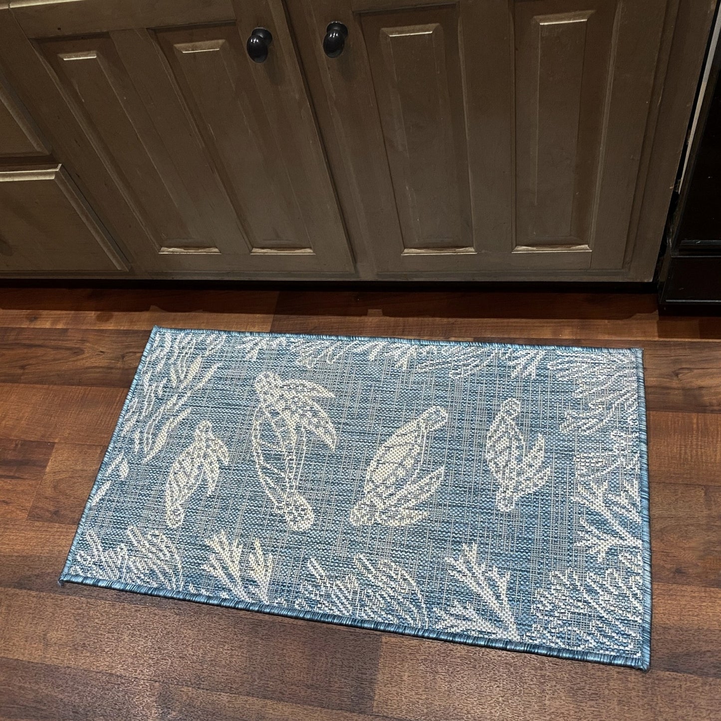 8' X 9' Blue And Gray Indoor Outdoor Area Rug