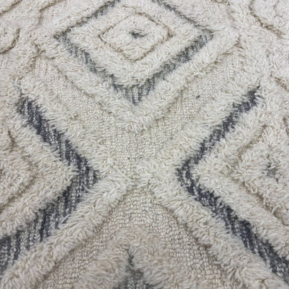 6' Round Cream Modern Geometric Area Rug