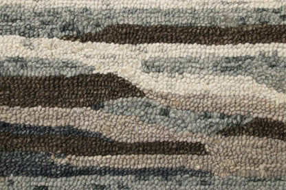 4' Round Brown and Gray Camouflage Area Rug
