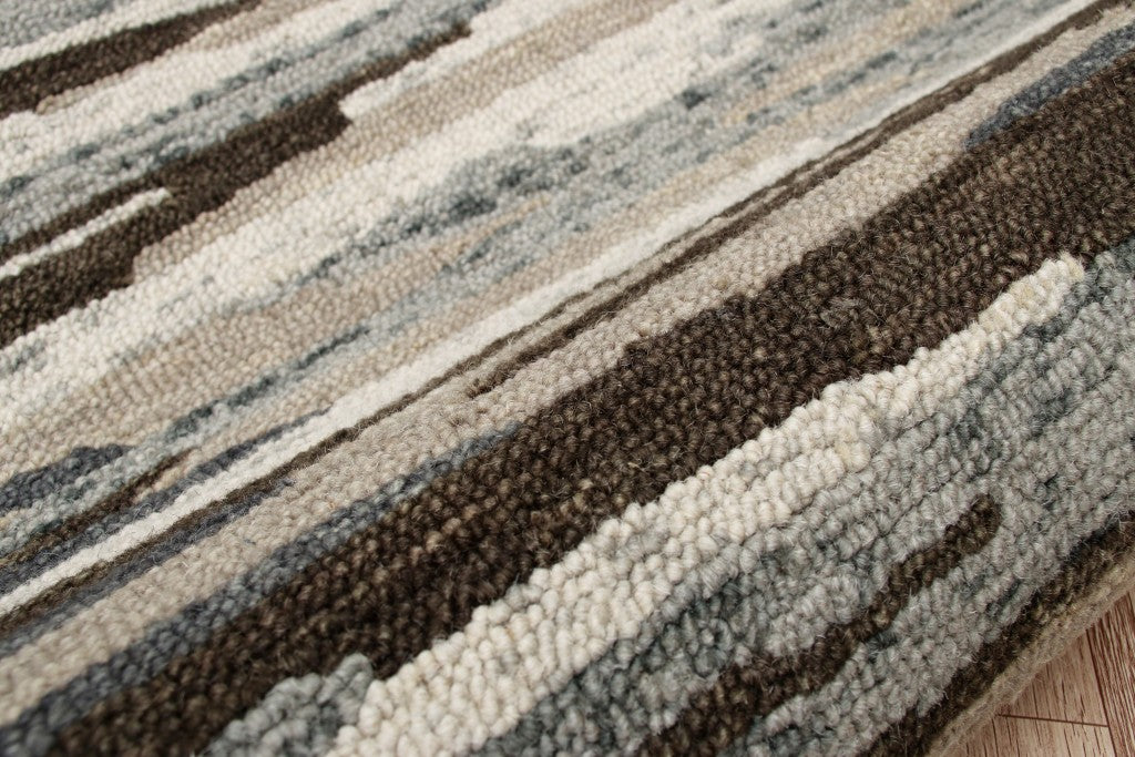 4’ Round Brown and Gray Camouflage Area Rug