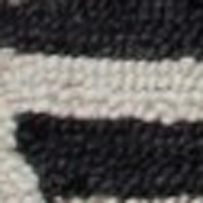 6' Black And Gray Round Wool Hand Tufted Area Rug