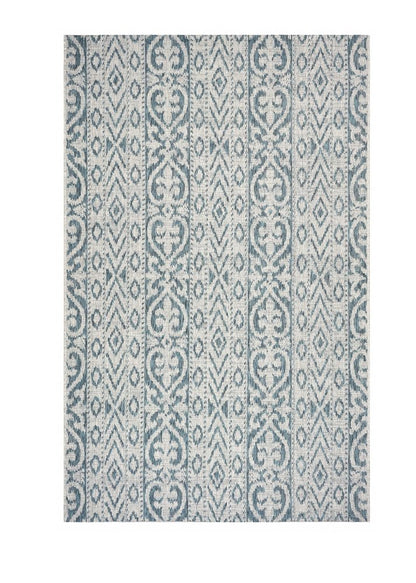 5' X 8' Blue And White Indoor Outdoor Area Rug
