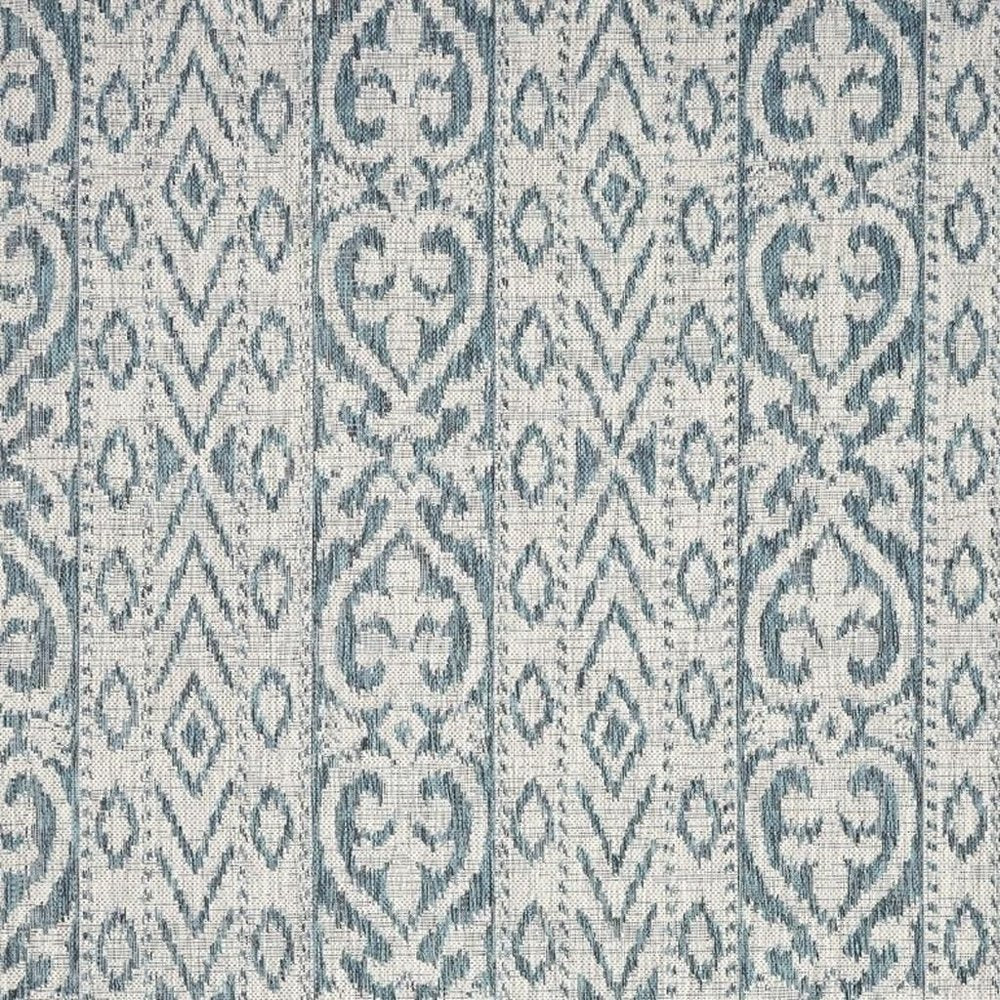 5' X 8' Blue And White Indoor Outdoor Area Rug