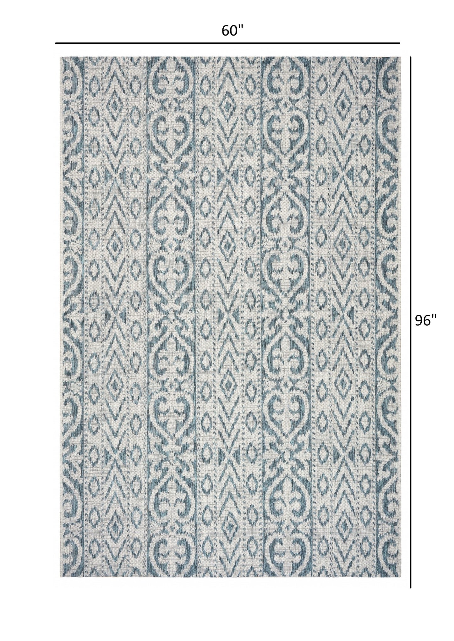 8' X 10' Blue And White Indoor Outdoor Area Rug
