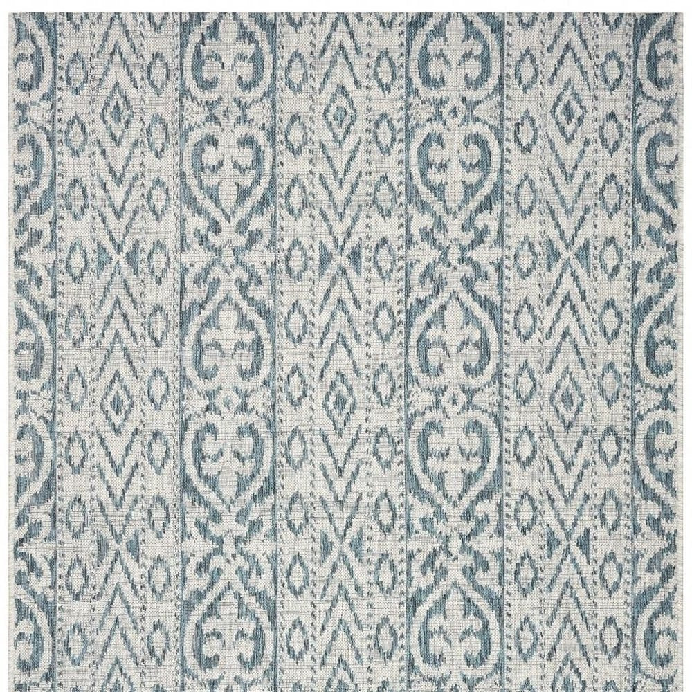 5' X 8' Blue And White Indoor Outdoor Area Rug