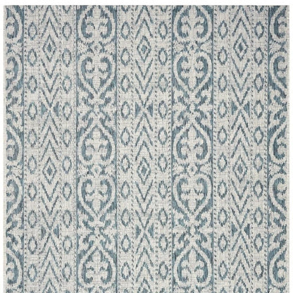 5' X 8' Blue And White Indoor Outdoor Area Rug