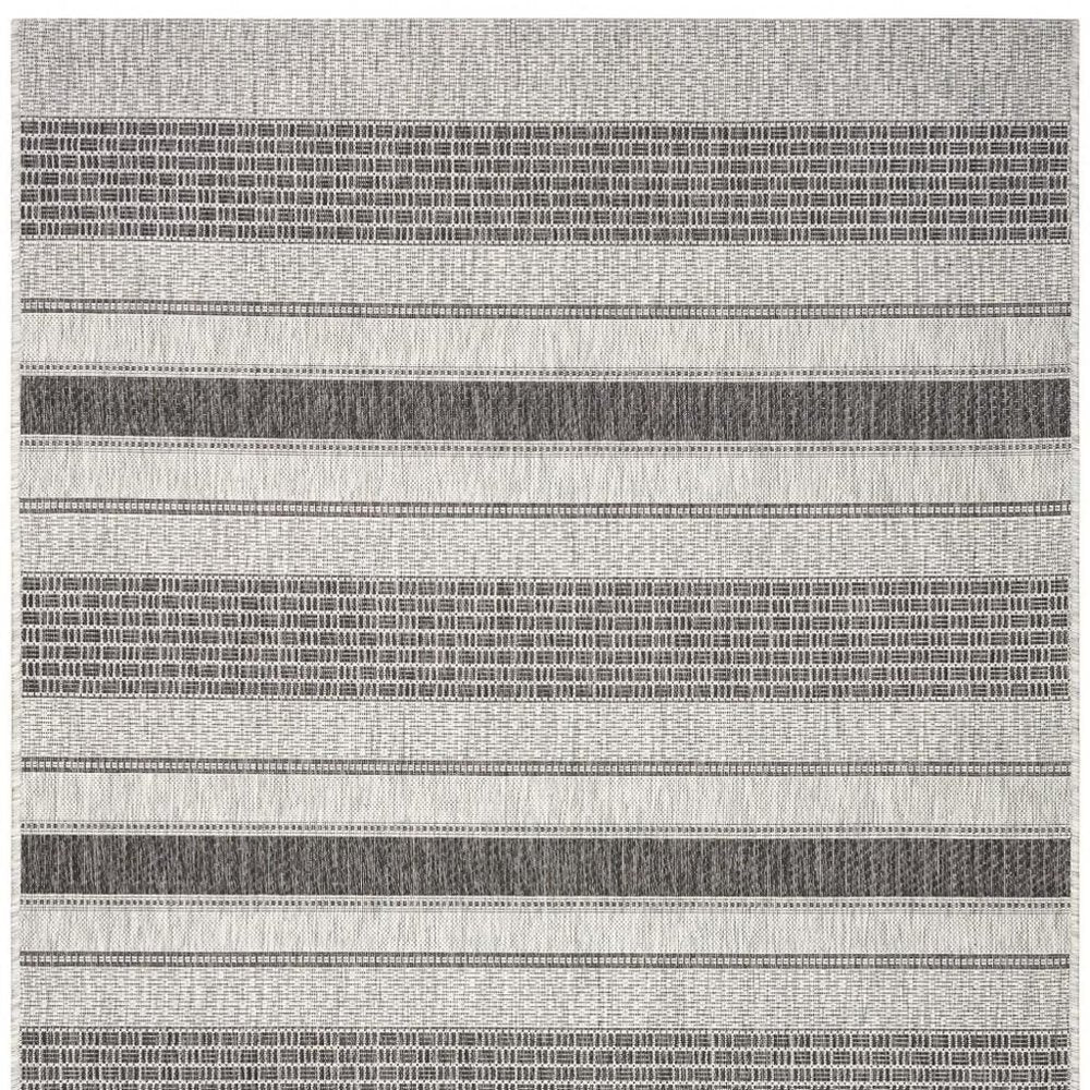 8' X 10' Gray And Black Indoor Outdoor Area Rug