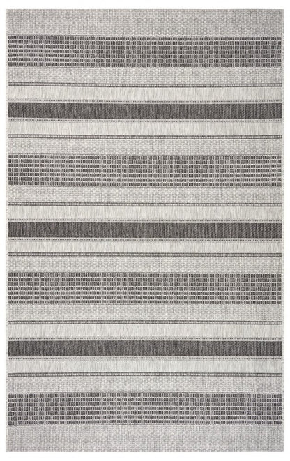 8' X 10' Gray And Black Indoor Outdoor Area Rug