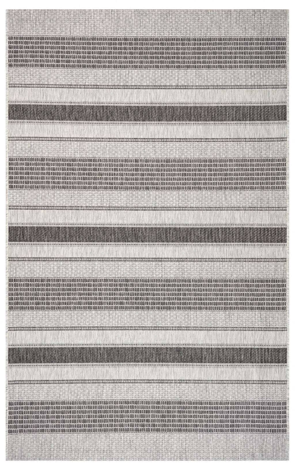 2' X 3' Gray And Black Indoor Outdoor Area Rug