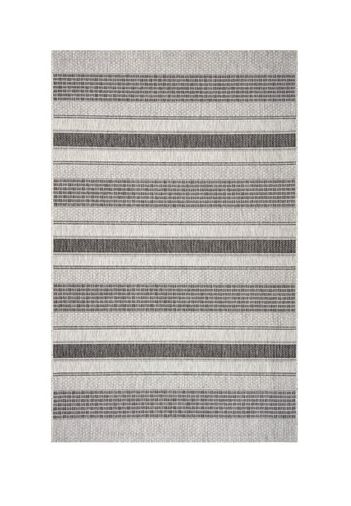 8' X 10' Gray And Black Indoor Outdoor Area Rug