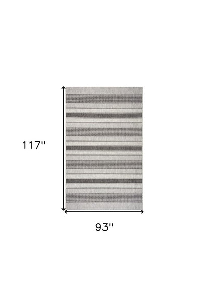 8' X 10' Gray And Black Indoor Outdoor Area Rug