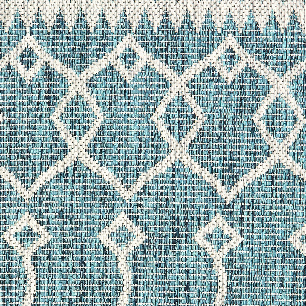 8' X 10' Blue And Gray Indoor Outdoor Area Rug