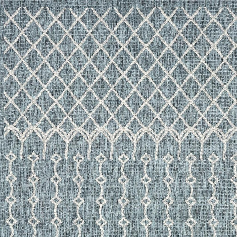 8' X 10' Blue And Gray Indoor Outdoor Area Rug