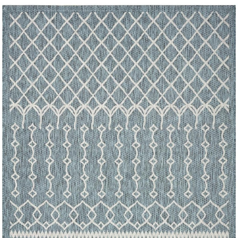 8' X 10' Blue And Gray Indoor Outdoor Area Rug