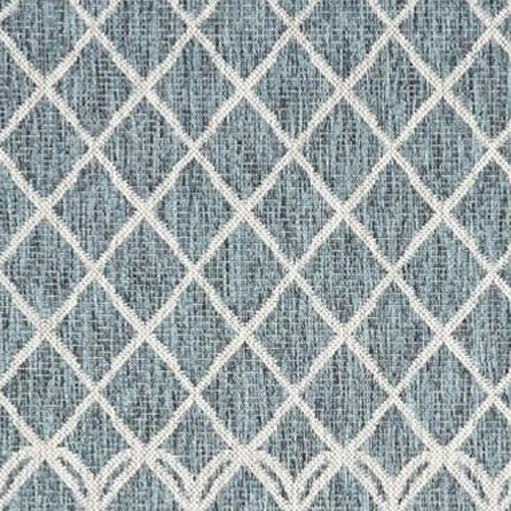 5' X 8' Blue And Gray Indoor Outdoor Area Rug