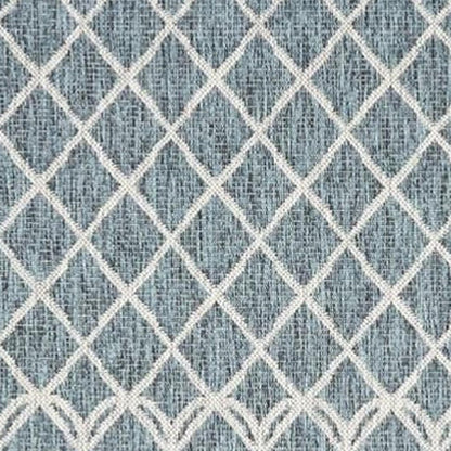 5' X 8' Blue And Gray Indoor Outdoor Area Rug