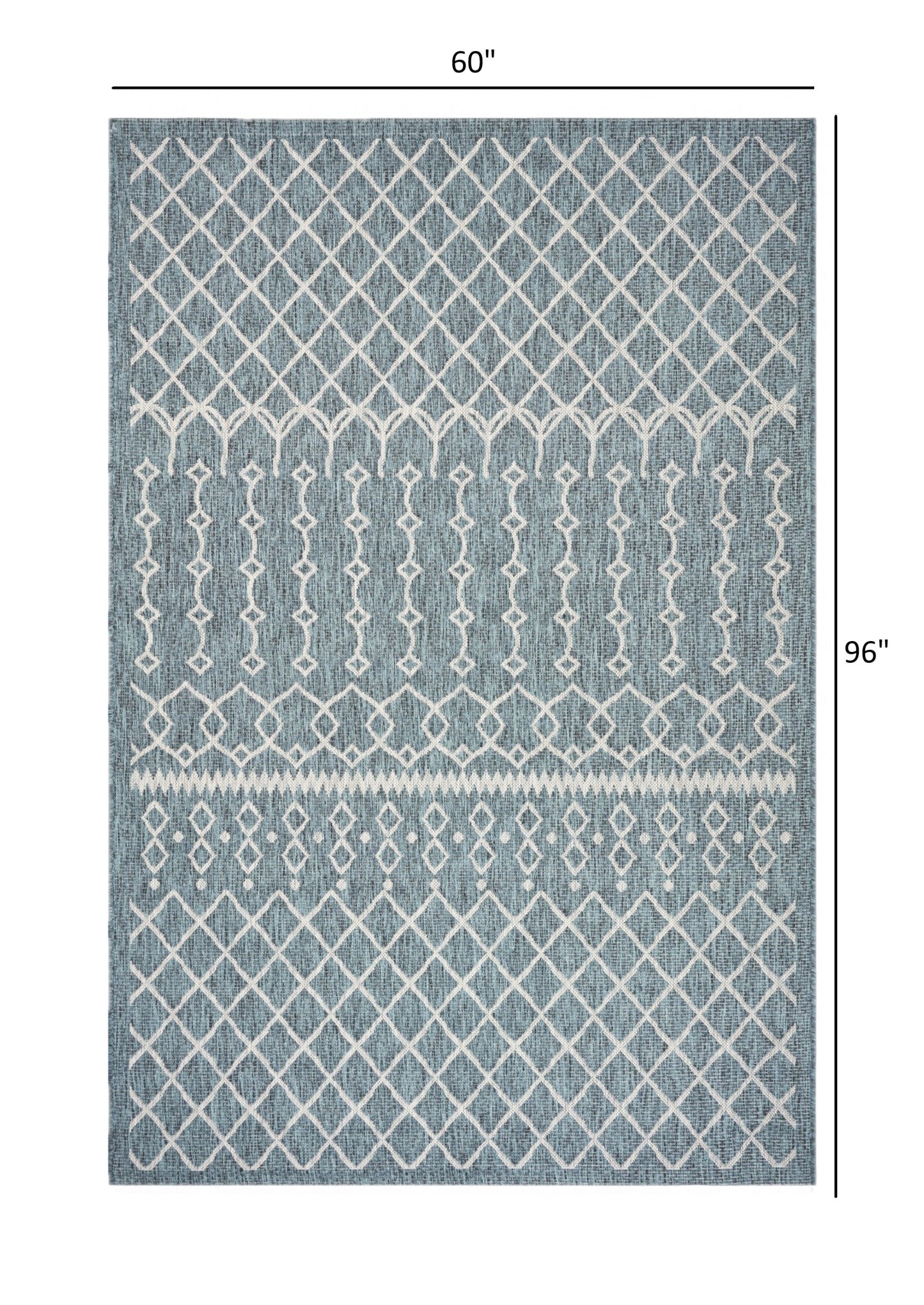 3' X 5' Blue And Gray Indoor Outdoor Area Rug