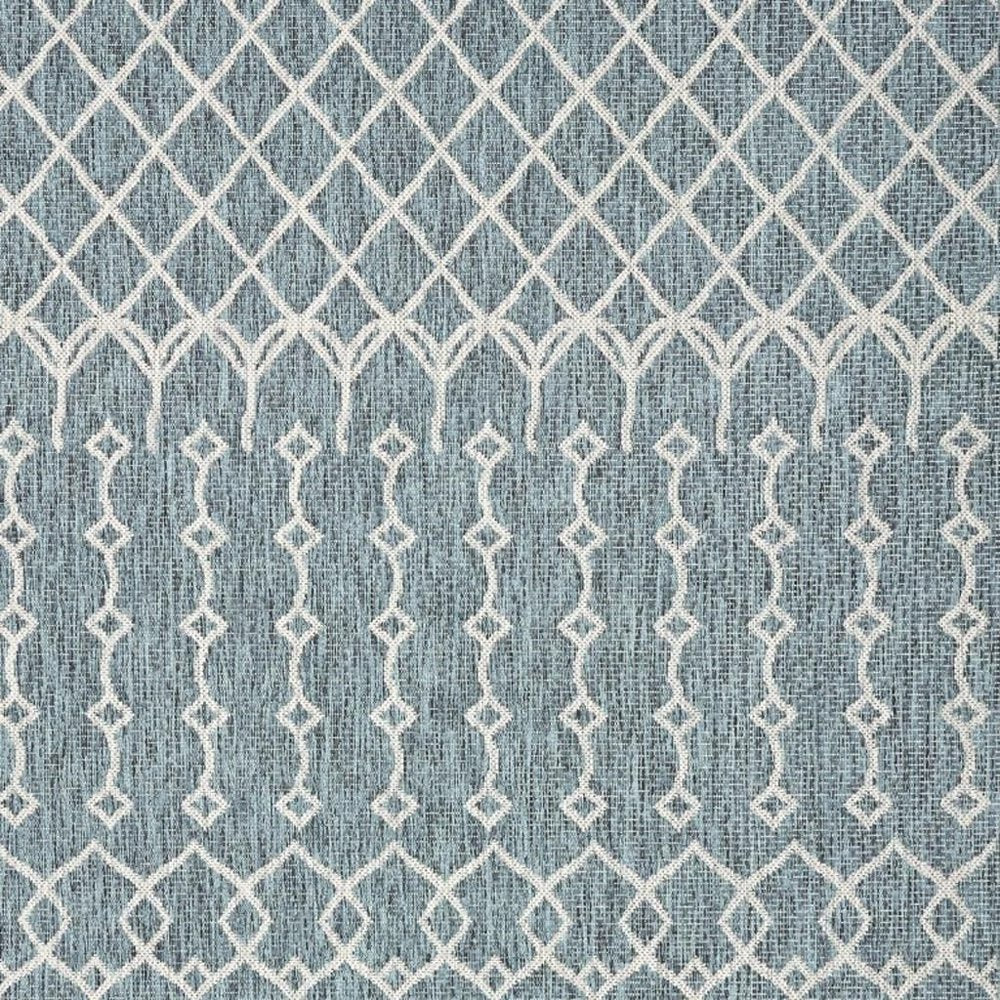 5' X 8' Blue And Gray Indoor Outdoor Area Rug