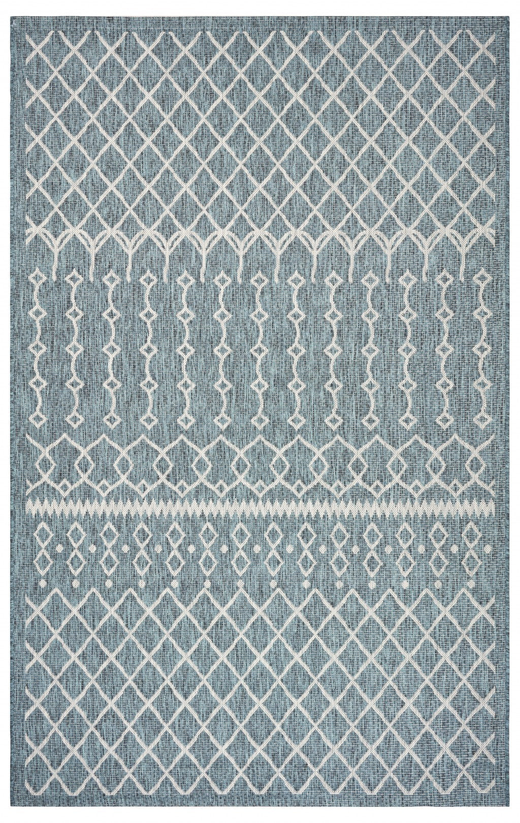 3' X 5' Blue And Gray Indoor Outdoor Area Rug