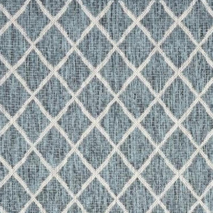 5' X 8' Blue And Gray Indoor Outdoor Area Rug