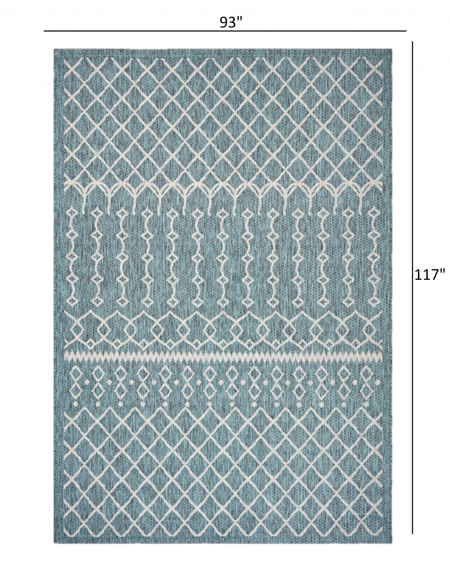 3' X 5' Blue And Gray Indoor Outdoor Area Rug