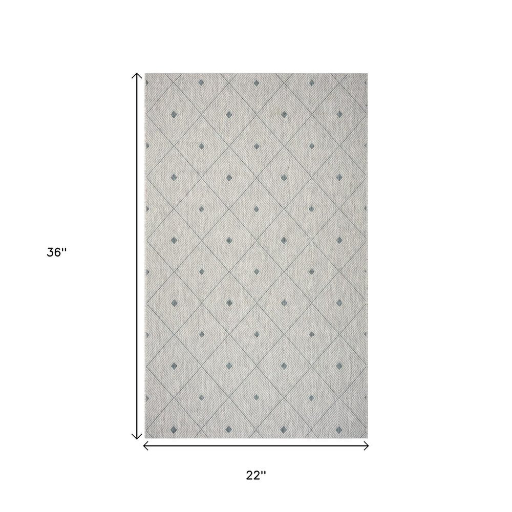5' X 8' Blue And Gray Indoor Outdoor Area Rug