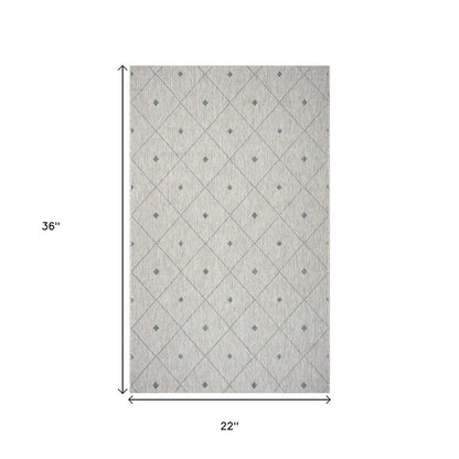 5' X 8' Blue And Gray Indoor Outdoor Area Rug