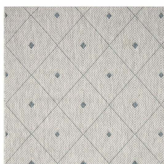 5' X 8' Blue And Gray Indoor Outdoor Area Rug